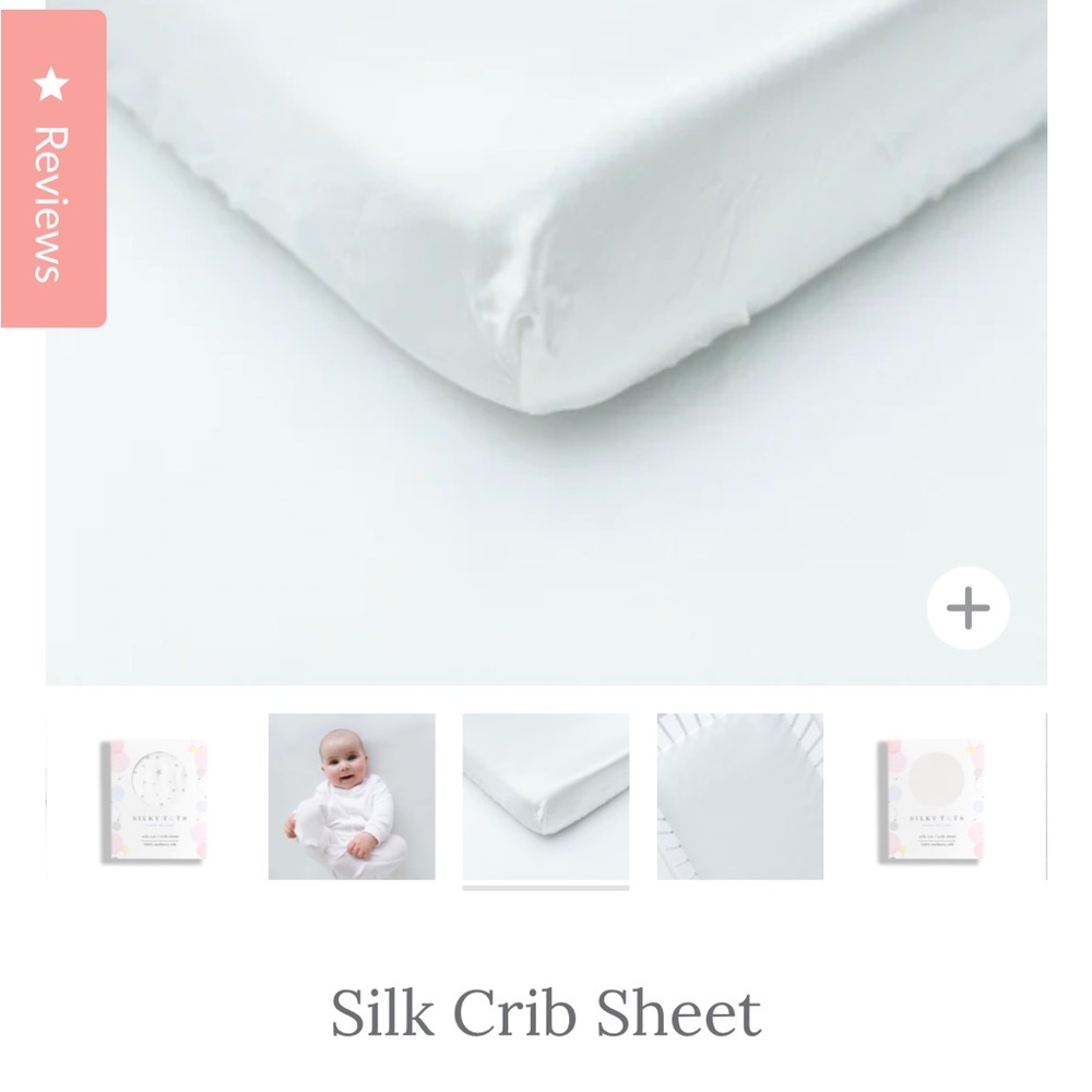 Silky tots Mulberry silk crib sheet- White